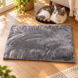 Thick Plush Self-Heating Pet Mat Warm Sleeping Pad for Cats and Dogs — M 45x70cm / Silver Gray