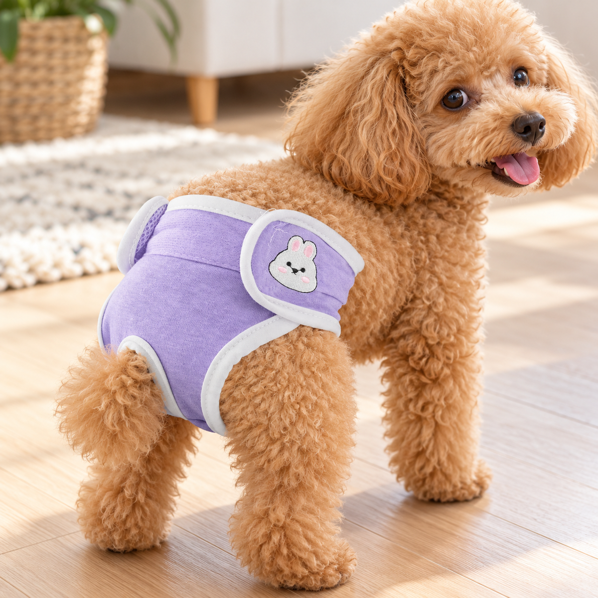 Pet Dog Menstrual Underwear — Light Purple Rabbit / M