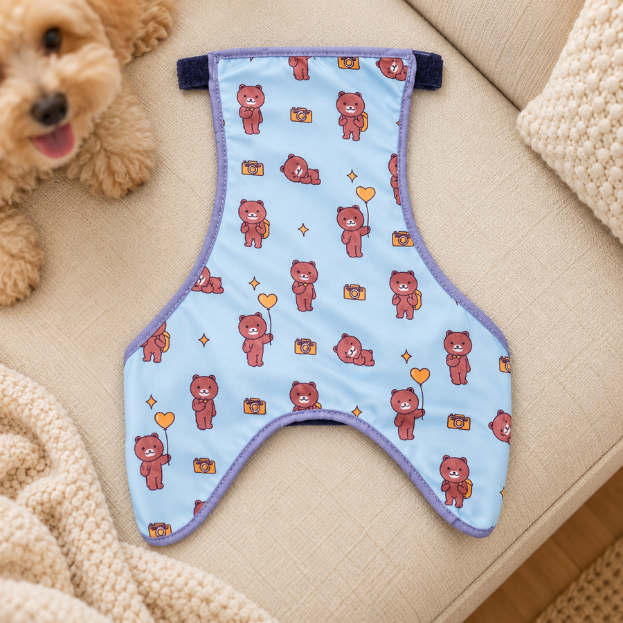 Male Dog Belly Wrap — Blue, Medium
