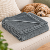 Waterproof Double-Sided Fleece Pet Blanket Machine Washable Thickened Comfort Mat — Gray / M 100x145cm
