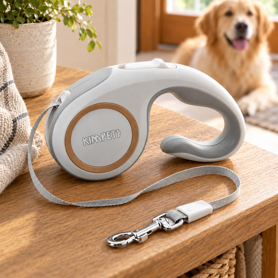 Retractable Dog Leash — White, 3 m
