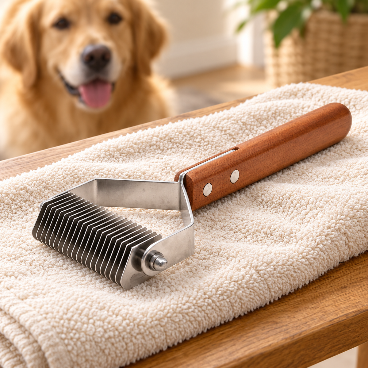 Pet Detangling and Shedding Comb for Dogs and Cats — Large size opp packaging