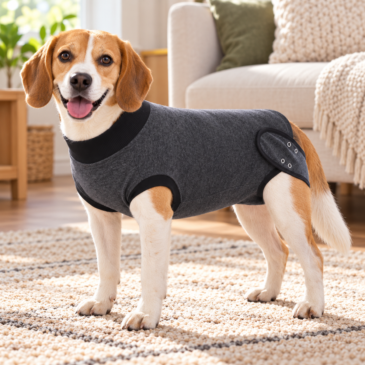 Dog Recovery Suit — Gray, M — Gray sl-01 / M