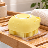 Refillable Silicone Pet Bath Brush — Silicone Refillable Yellow OPP Bag