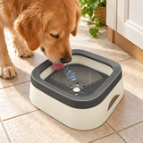 Floating Pet Water Bowl with Filter — 19x19cm / Square Elegant Gray