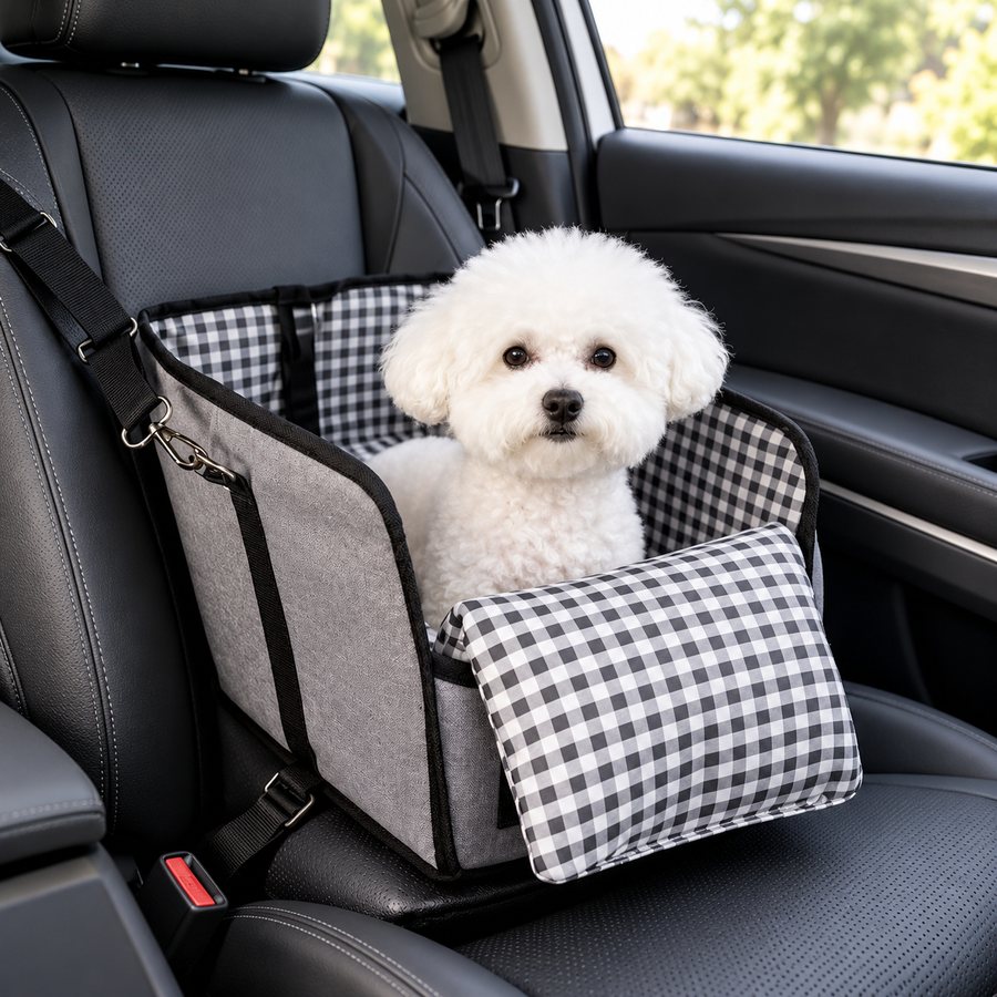 Small-Pet Car Seat Bed — Gray