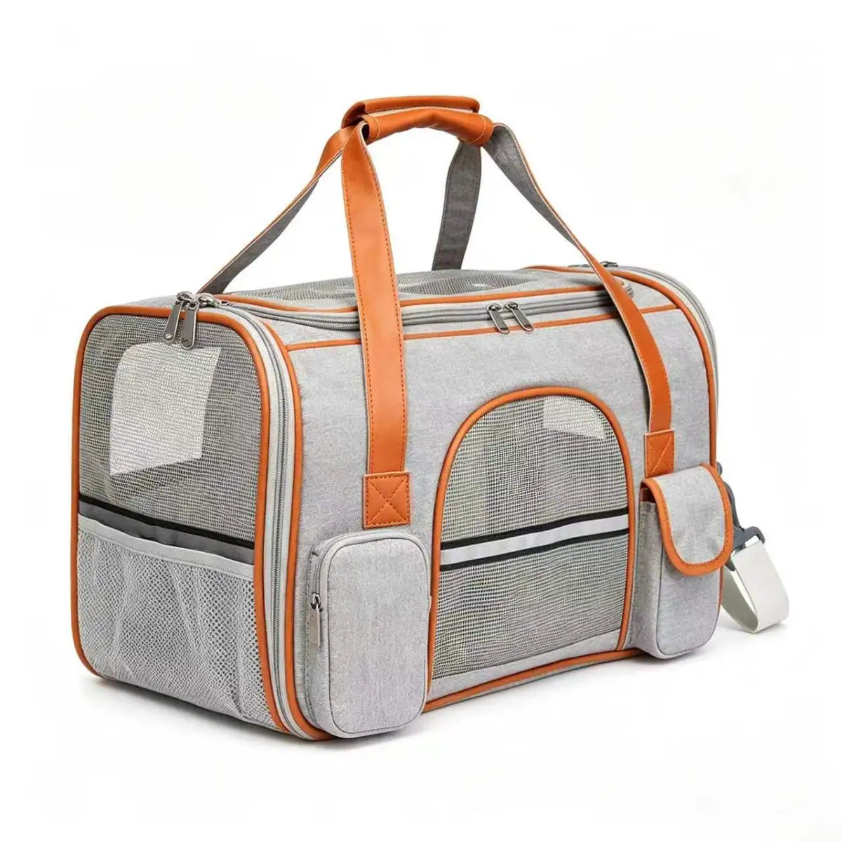 Enclosed Foldable Pet Carrier — Light Gray, Large — TeemDrop supplier reference 1