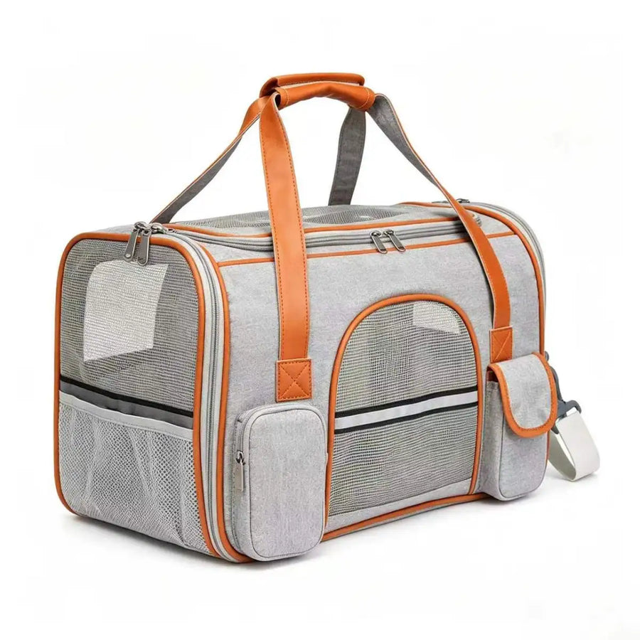 Enclosed Foldable Pet Carrier — Light Gray, Large — TeemDrop supplier reference 1
