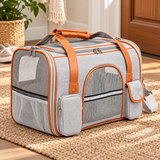 Enclosed Foldable Pet Carrier — Light Gray, Large — Light Gray / L 50x30x30cm