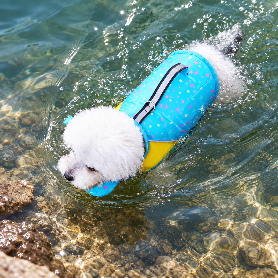 Dog Swim Vest — Sky Blue, Medium