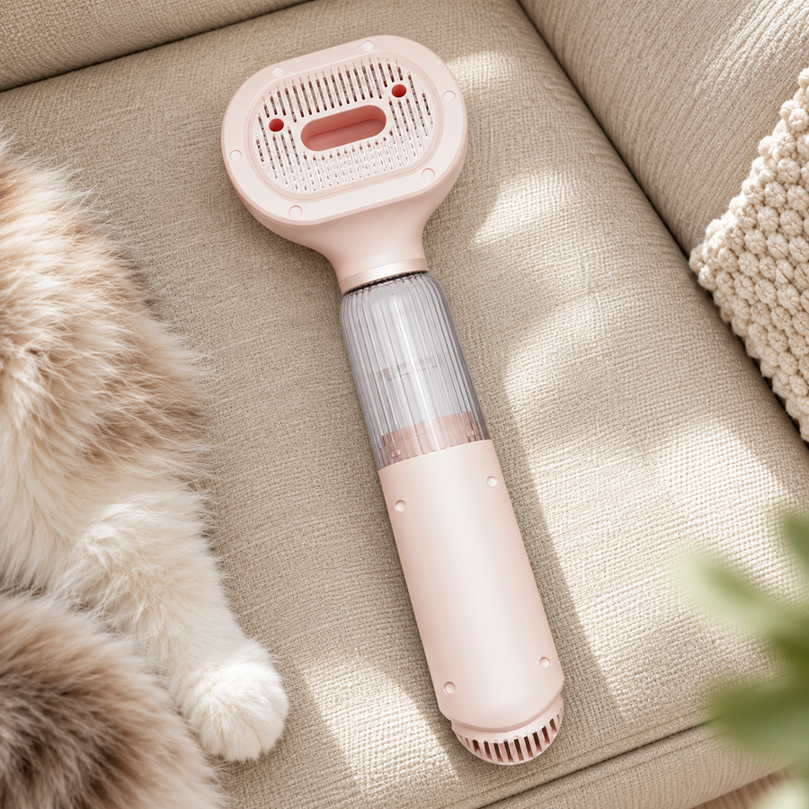 Rechargeable Pet Grooming Vacuum — Pink, 4-in-1