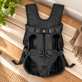 Hug-Style Chest Pet Carrier Backpack — Black / M
